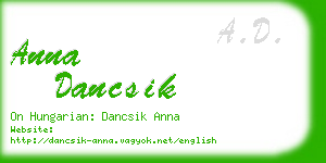 anna dancsik business card